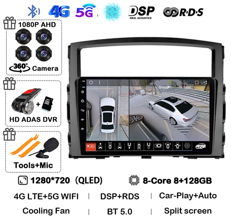 Android 14 Carplay Auto For Mitsubishi Pajero 4 V80 V90 2006 2007 2008 2009 - 2014 Car Radio Multimedia Video Player GPS Stereo