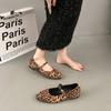 Leopard Print Women Loafers Flats Fashion Shallow Shoes 2025 Spring Ladies Elegant Soft Sole Mary Jane Shoes