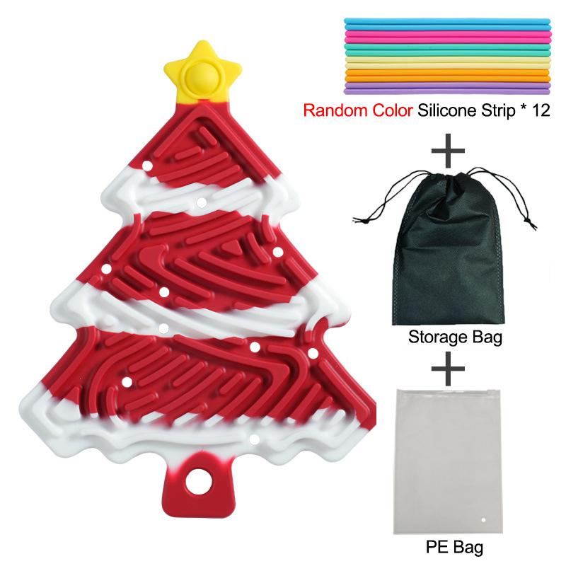 3D Silicone Texture Stress Relief Toy Puzzle Portable Fine Motor Skills Busy Board Christmas Activity Design Tree Shape