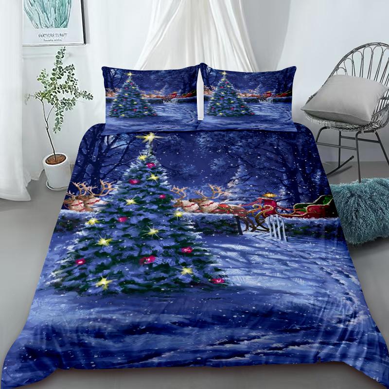 Christmas Duvet Cover Christmas Tree Bedding Set With Zipper 1 Duvet Cover 2 Pillow Case Women Teens Holiday Gifts Bedroom