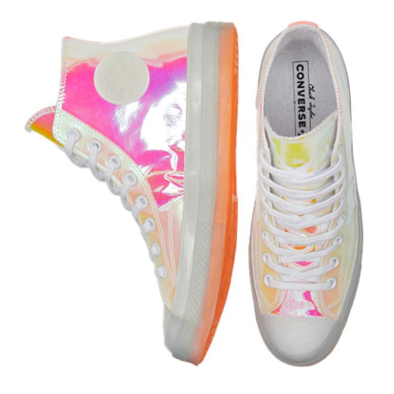 Converse 1970s hi vis iridescent Chuck Taylor All Star chameleon high-top canvas shoes unisex white