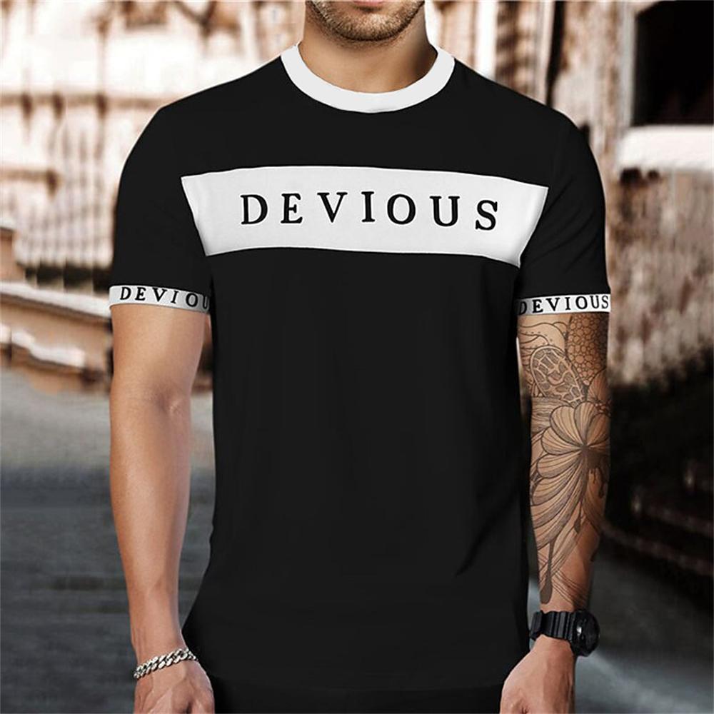Men's printed T-shirts, loose oversized clothing, informal short sleeved tops, cool street T-shirts,