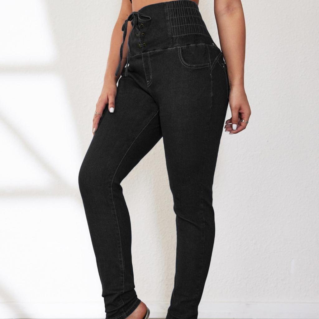 Spring and Summer New Sexy Hip Tie Small Foot Jeans Female