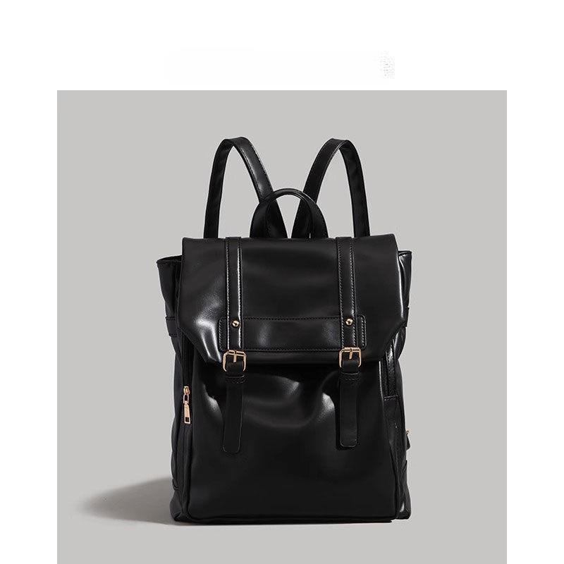 Retro Women's Lightweight Leather Backpack for Shopping and College