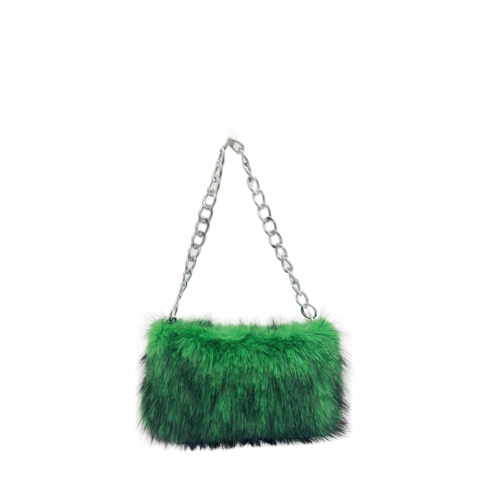 

Luxury Soft Faux Fur Handbags for Women s Winter Furry Plush Underarm Bags with Chain Female Clutch Shoulder Bag Evening Party
