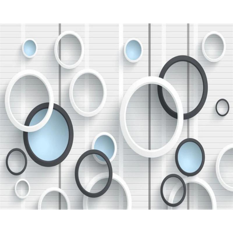 Modern Simple Wallpaper Black And White Circle Mural Living Room Bedroom Tv Wall Photo Wallpaper