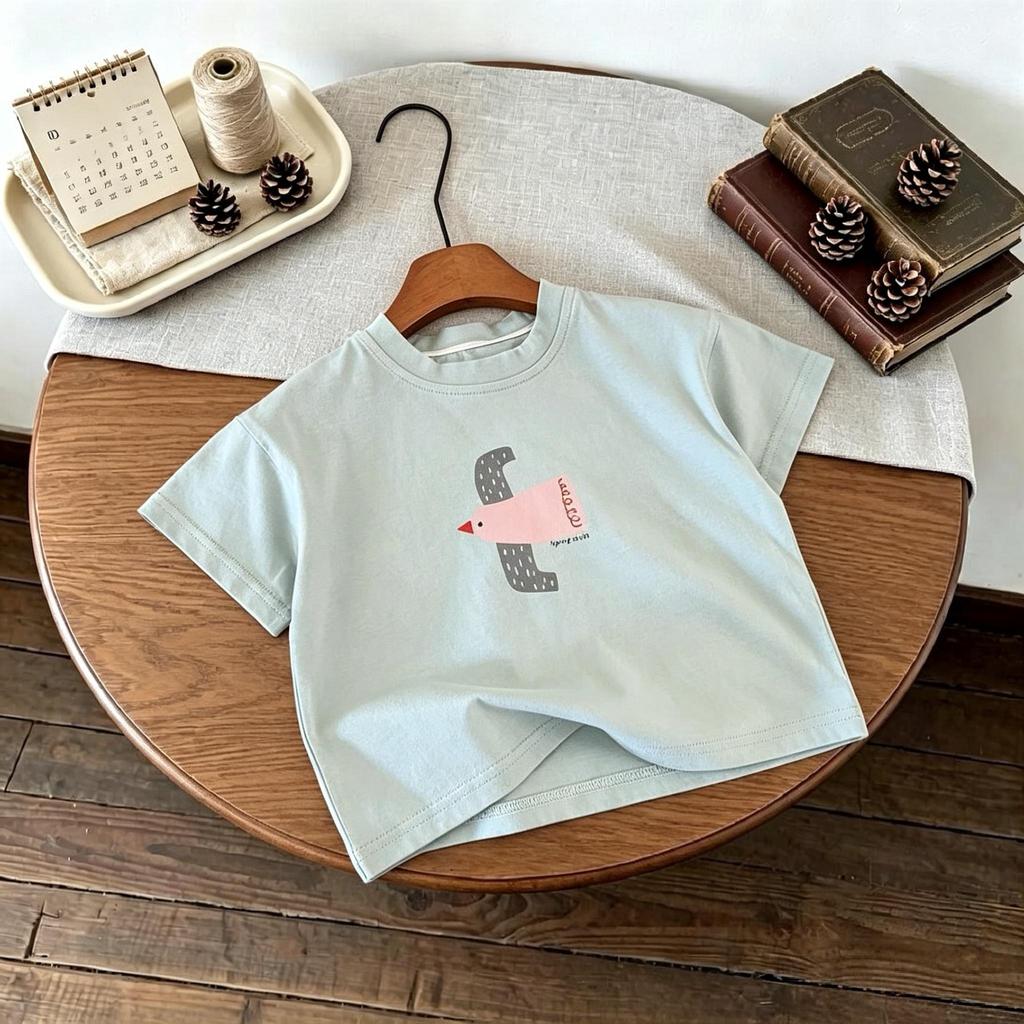 Popular Design Korean Fashion Kids Tshirts Summer Clothing Simple Versatile Short Sleeved Tops Tees Childrens Oneck T Shirts