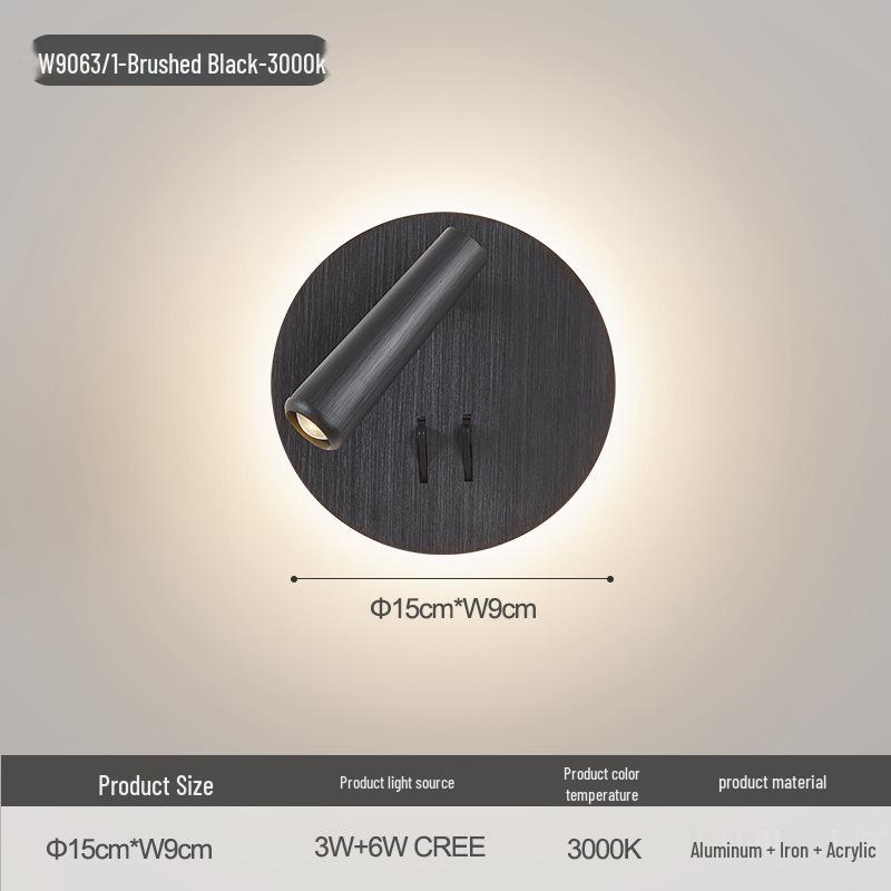 Rotatable Nordic Minimalist Wall Lamp - Eye-Protection Reading Light for Bedroom & Study