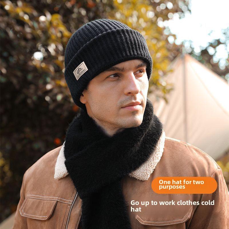 Hat Winter Men's Balaclava Hat Knitted Wool Hat Windproof and Cold Hood Mask Warm Cold Hat