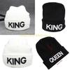 49MD Ski Beanie Hat King Queen Hat Couple Hat Skullies Beanie Bonnet Skull Hat