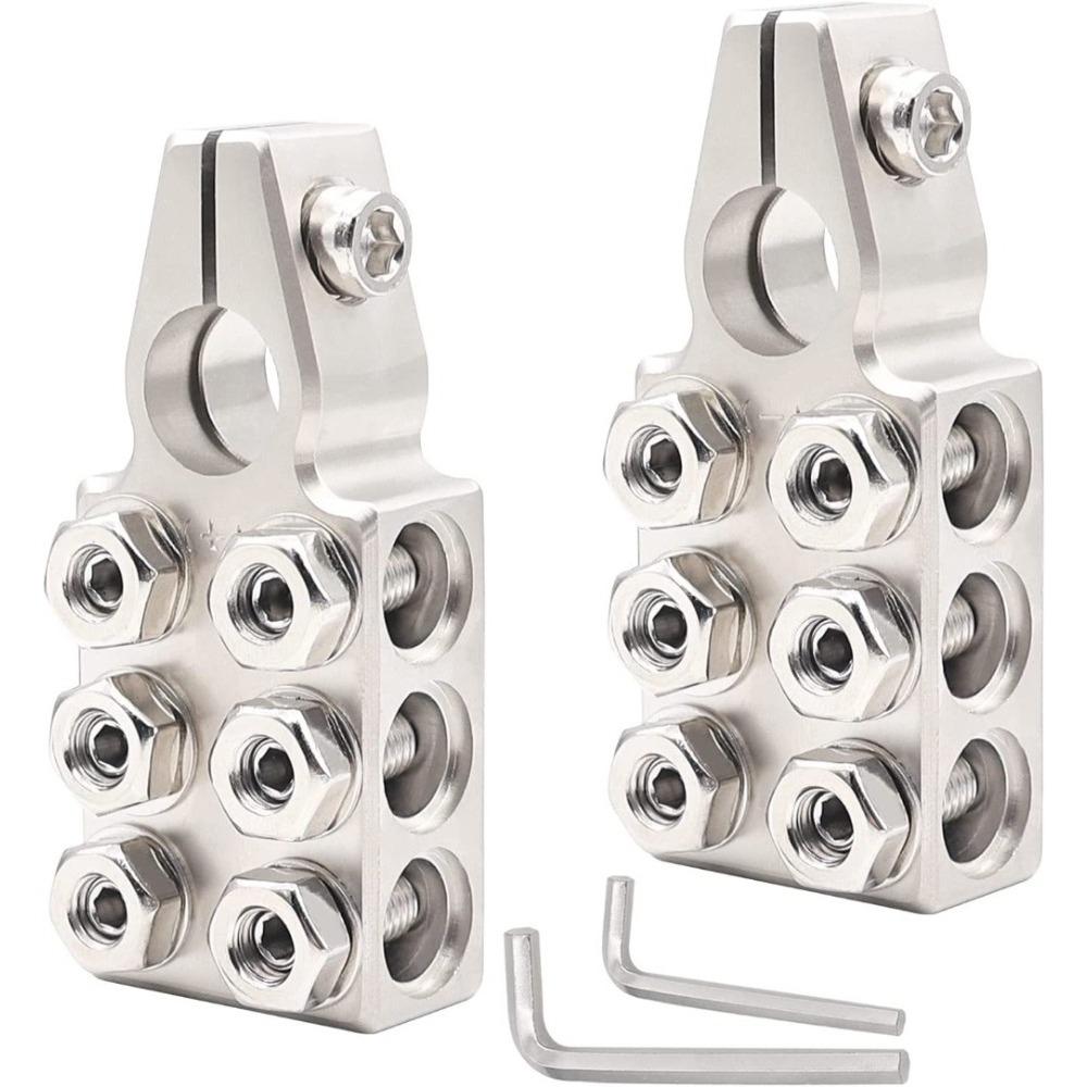 

12-Way Battery Terminal Connector 6x20AWG Lead-acid Car Audio Modified Battery Pile Head for Cars, Boats, RVs, Campers, Trucks срібний