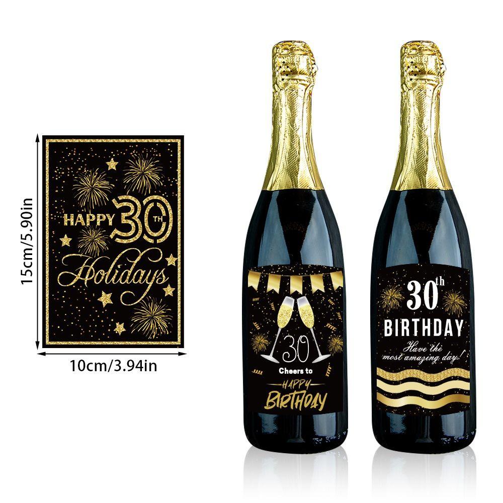 36Pcs 30th 40th 50th 60th Wine Bottle Stickers Party Supplies Wine Bottle Labels  Anniversary