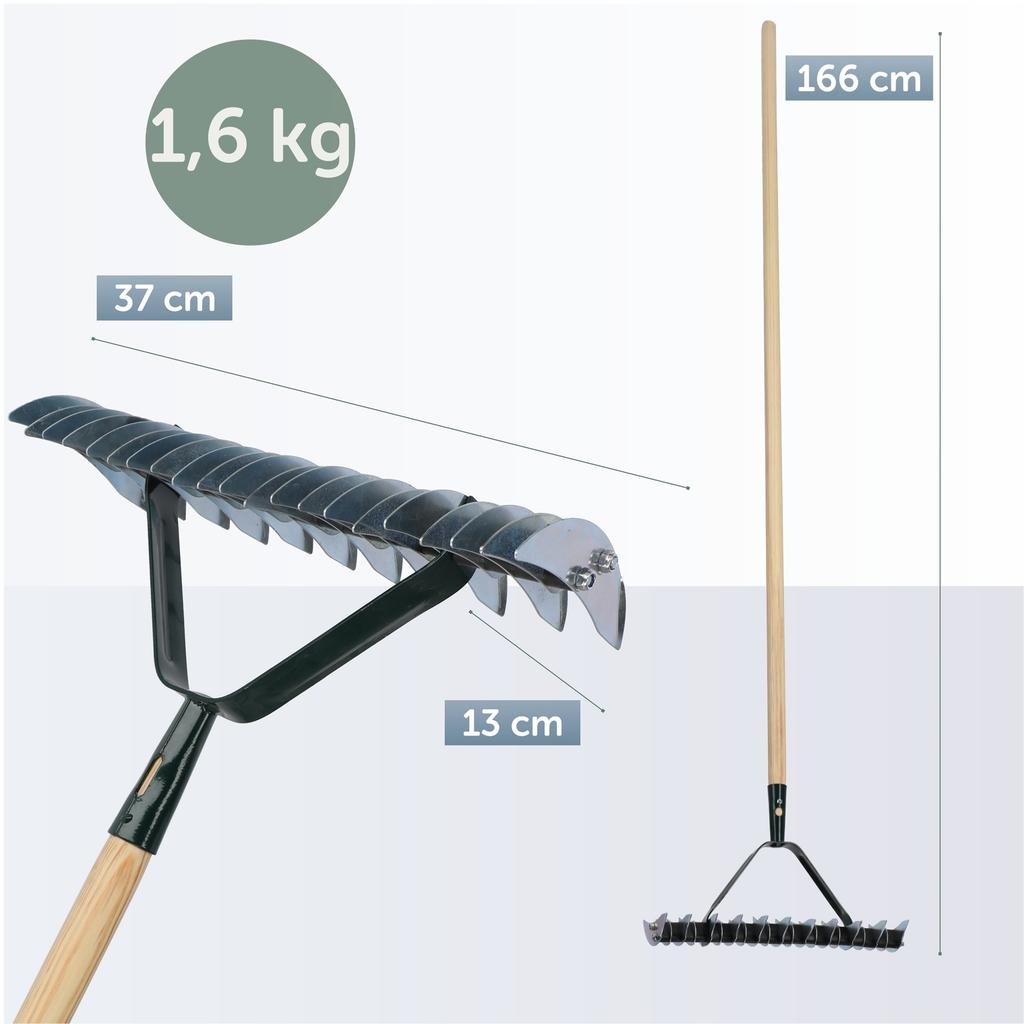 KADAX Rasenlüfter Handvertikutierer Gartenspikes 170 cm doppelseitig