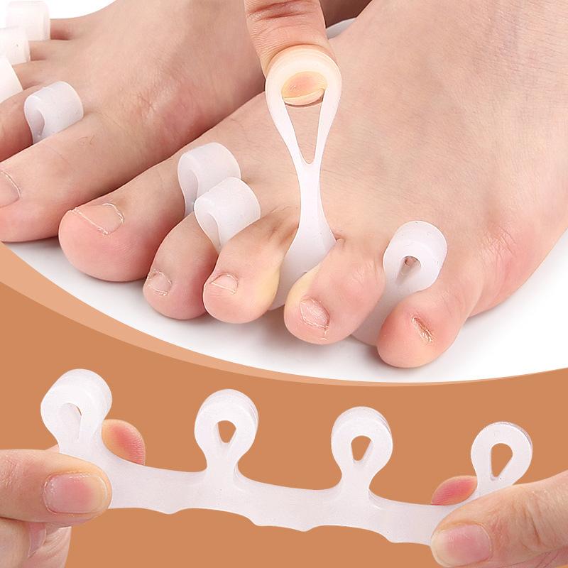 Hallux Valgus Orteza Separacyjna Silikonowa Rozciągliwa Odkształcalna Trzyotworowa Nakładający się Palec Stopy Poszerzacz Stopy Separator Palców