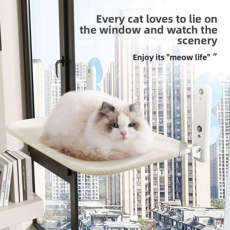 Cat Window Hammock With Suction Cup Mount For Sunbathing And Cozy Resting