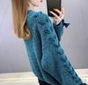 Fleece žinylkový svetr s výstřihem kravata Mašle s dlouhým rukávem pletený svetr jednobarevný volný oversized svetr
