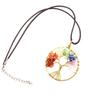 Color-Preserving Gold Hand-Wrapped Natural Crystal Gravel Tree Of Life Necklace Fortune Tree Necklace N47