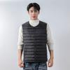 Men's Velvet Solid Color New Men's V-neck Crew Neck Vest Down Jacket Vest Large Size Coat