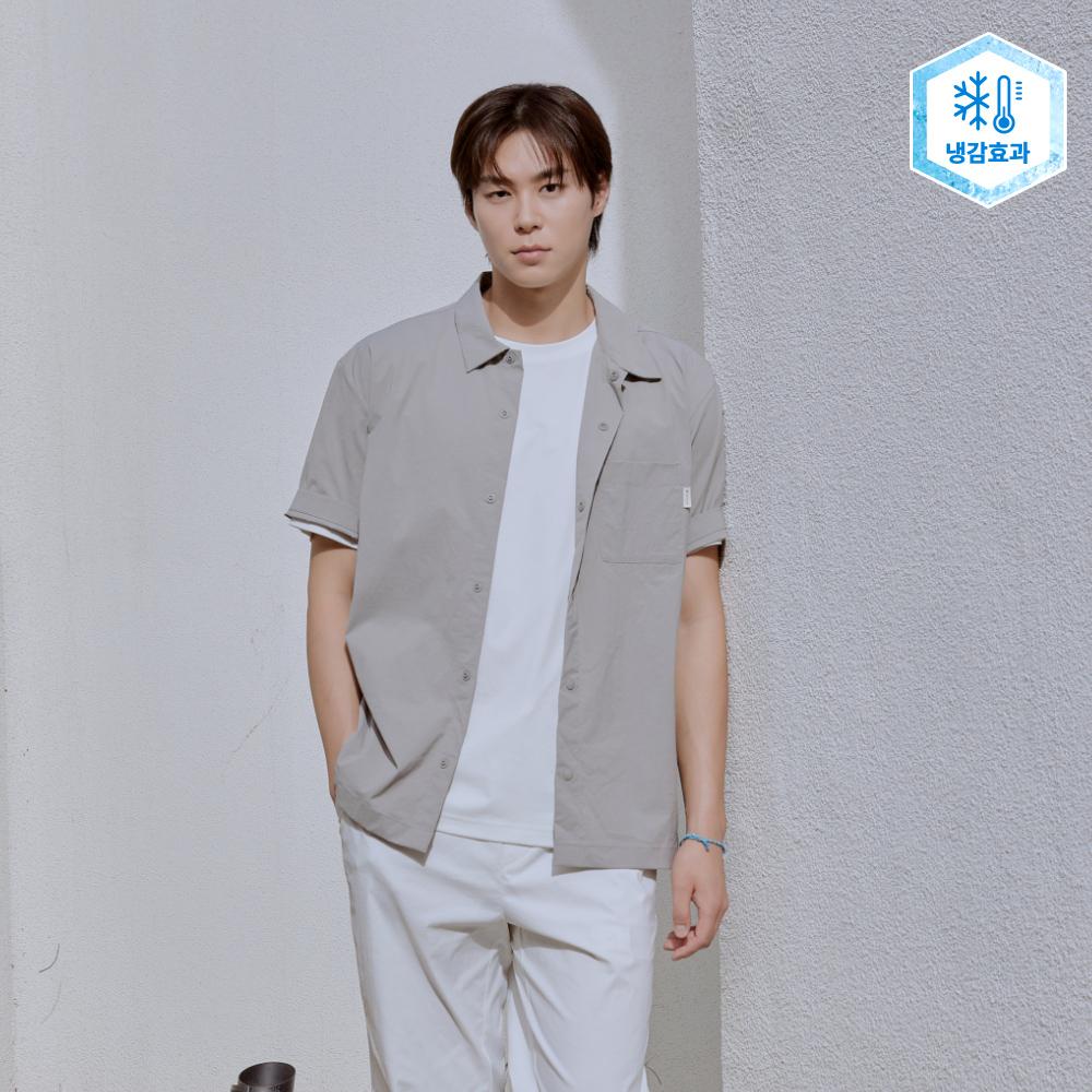 [Snowpeak] Cooling Root Short Sleeve Shirt Fog Gray (S25MMRSH62) 95