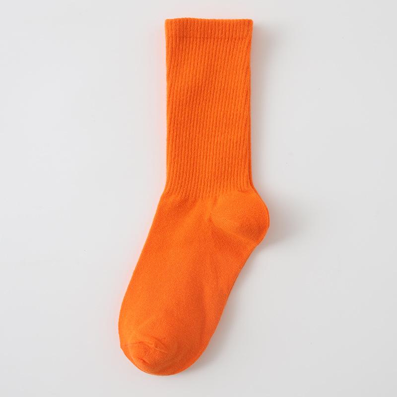 Female Spring and Autumn Thin Style Pure Color Candy Color Movement In The Tube Pile Socks