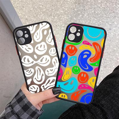 Funny Trippy Smiley Face Phone Cases for Iphone 11 12 13 Pro Max 6s 7 8 Plus SE2020 X XS MAX XR Hard Matte Back Shockproof Cover