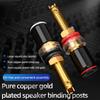 AA58 4Pcs Hifi Speaker Terminal Binding Post Pure Copper Gold Plated Amplifier Connector for Female Banana Jack Plug