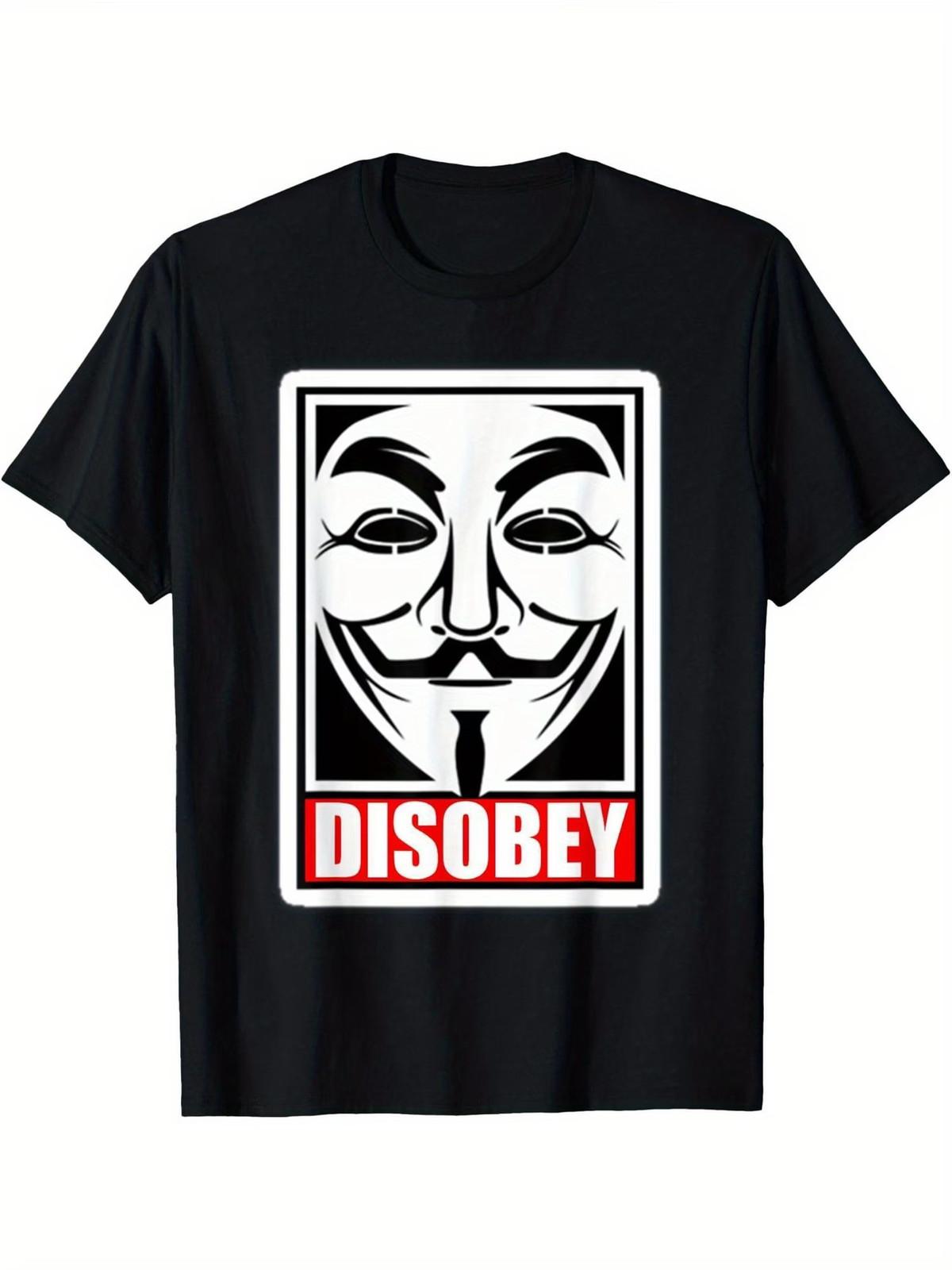 Disobey Anonymous Revolution Men S T-Shirt - 100% Cotton Lightweight 180G, Bold S