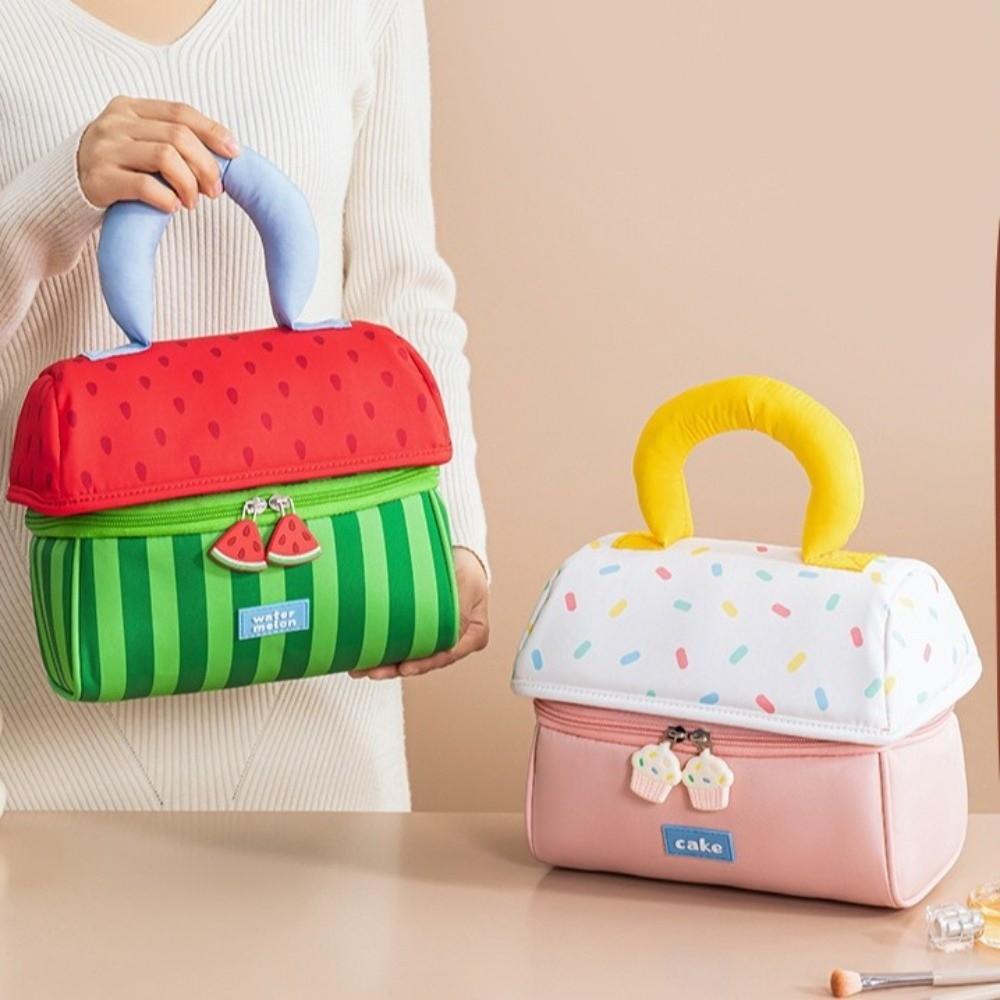 Large Capacity Dopamine Cosmetic Case Oxford Cloth Storage Pouch Cute Toiletry Bag  Travel Use