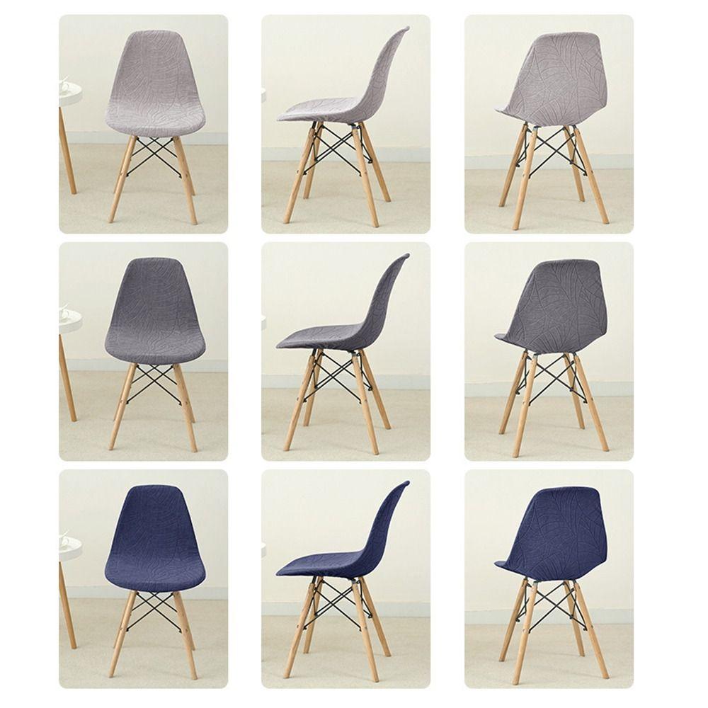 Elastic Dining Chair Cover Velvet Stretch Jacquard Stretch Jacquard Chair Cover Short Back Soft Slipcover Dust Cover Kitchen