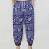 Elephant Jump Pants Pocket Adjustable Elastic High Waistband Strap Unisex Man Women Print Thailand Casual Streetwear Beach Bohemian Retro Vintage