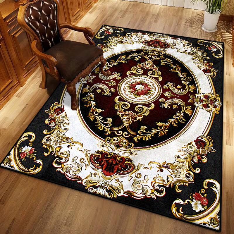 

Retro European Carpet Washable Non-slip Rug for Living Room Bedroom Light Luxury Lounge Parlor Coffee Tables Mat 60x90cm