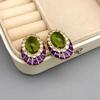 Vintage High-End Zircon Enamel Stud Earrings - Retro Light Luxury Jewelry for Women