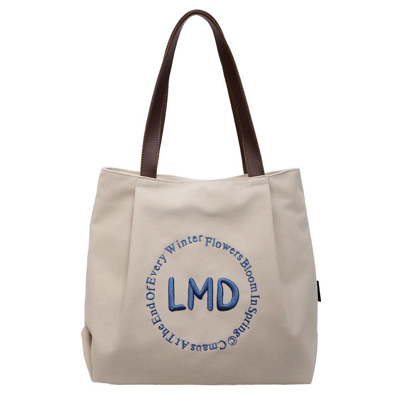 

Women s Canvas Shoulder Bag Large Capacity Tote Bag бежевий