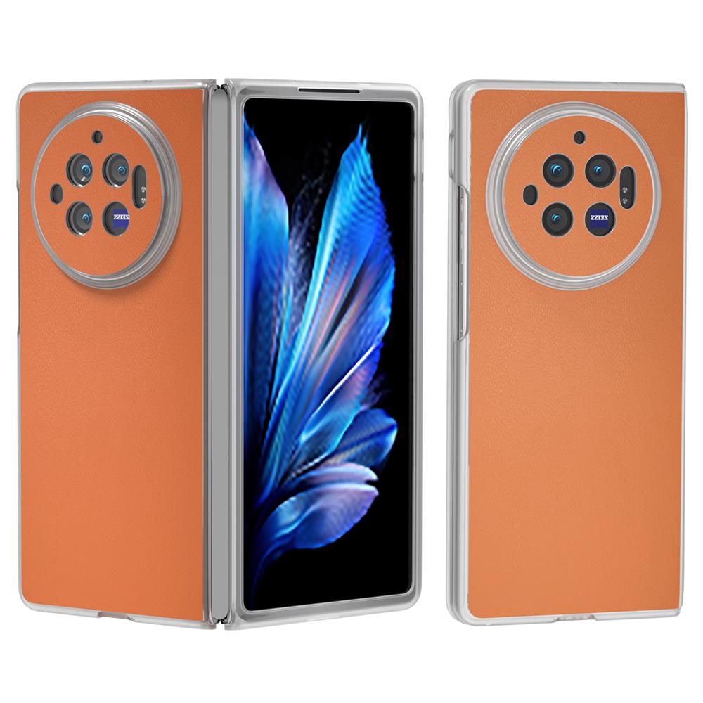 

For vivo X Fold3 Case Anti-Slip Grip Protective Leather+PC Phone Cover Orange