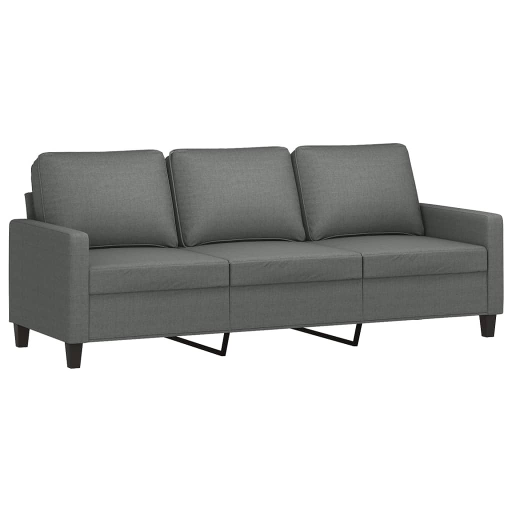 Vidaxl 3-Piece Lounge Set, Fabric Upholstered, Dark Grey