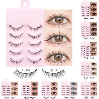 5 Paare Manga Wimpern Mehrere Stile 3D Falsche Wimpern Beliebte Katzen-Elfen-Wimpern Make-up Zubehör