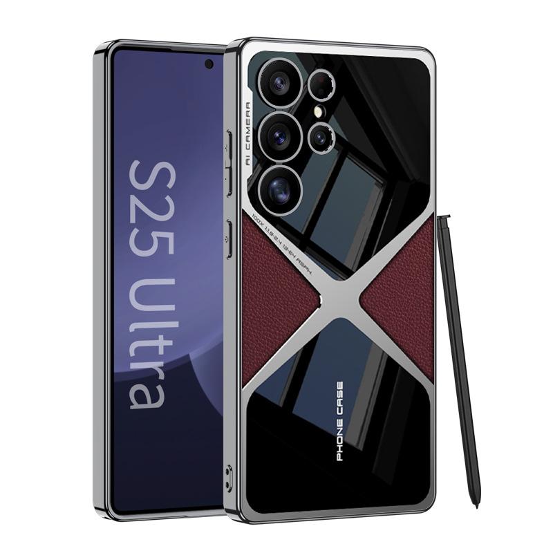 

Чехол для мобильного телефона Samsung S25ultra Гальванизированный Однотонный Кожаный Ультразвуковой Ультратонкий Чехол S25ultra Защитный чехол от падений SM-S25Ultra