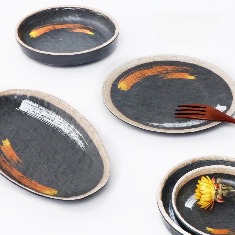 Melamine Plate Japanese Disc Restaurant Commercial Flat Tableware