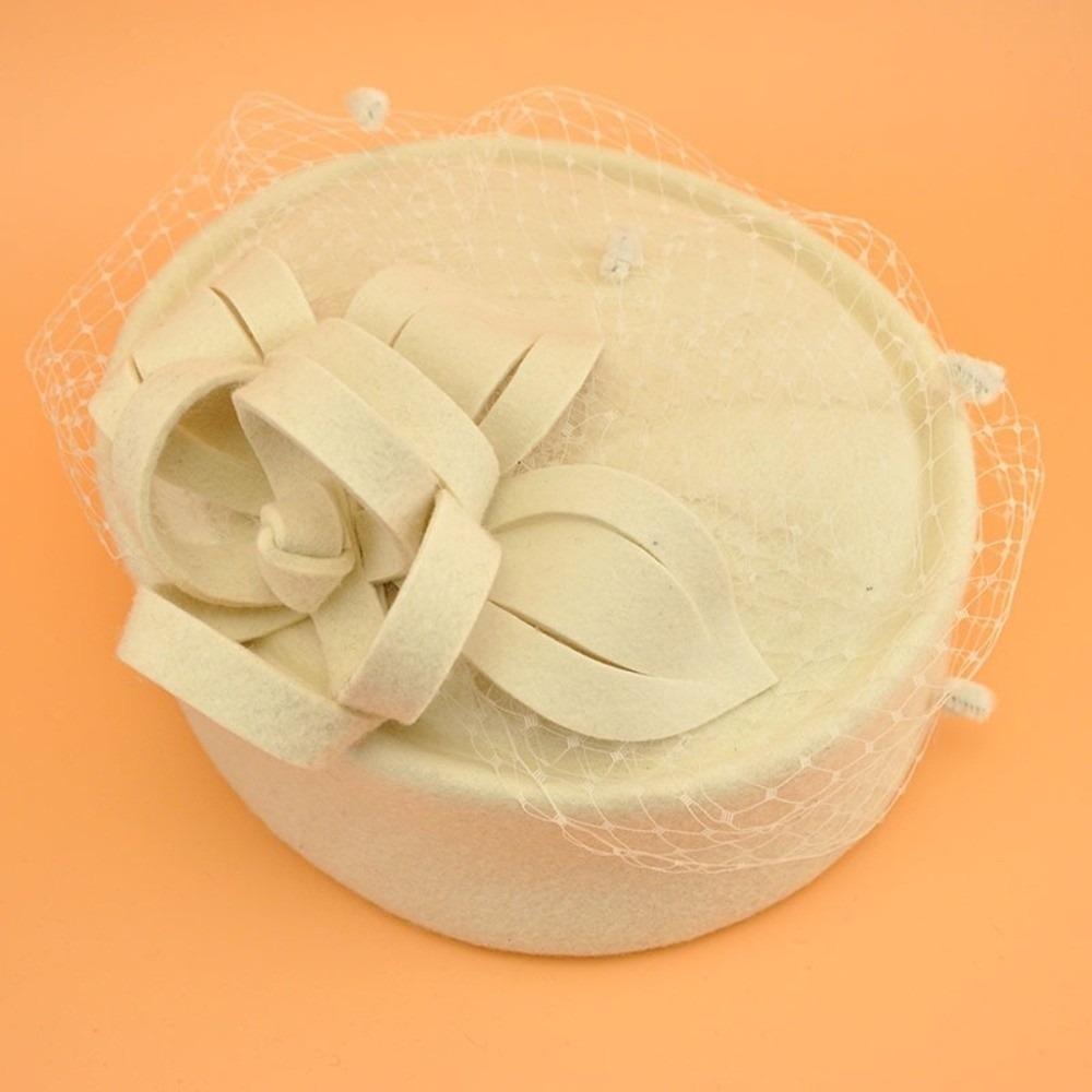 Solid Color Top Hat French Vintage Pillbox Hat New Headwear  Gift