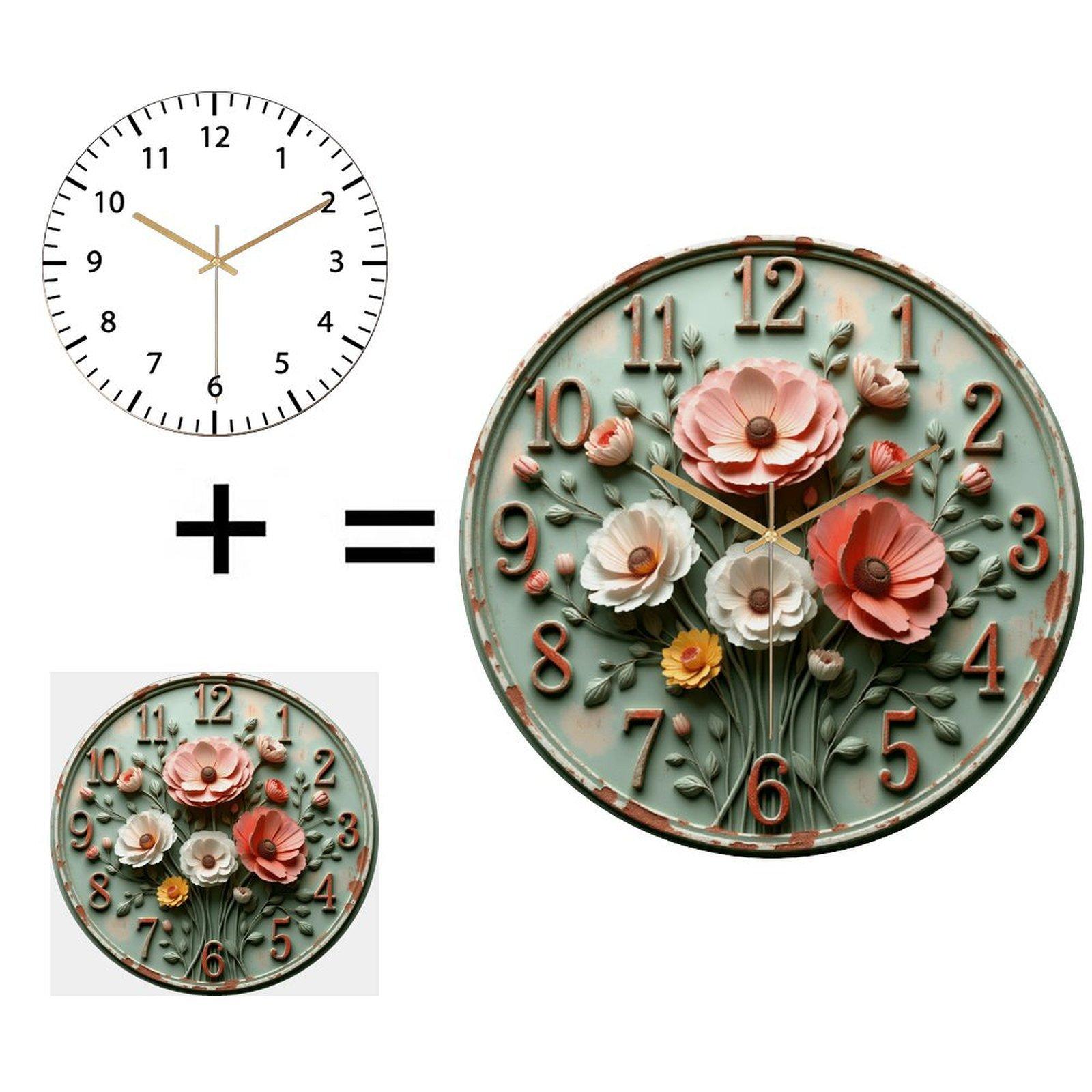 12 Inch Diameter Glass Wall Clock Created with Ultimate Customer Satisfaction in Mind (White,12 in(30.48cm)) белый