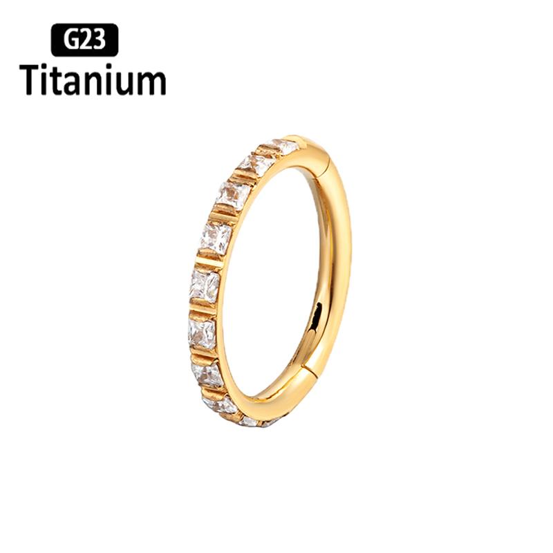 ASTM F136 Titanium Earrings High Quality Zircon Hight Segment Nose Rings Open Small Septum Piercing Helix Lobe Body Piercing 16G