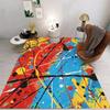Art Splashed Ink Painting Style Carpet Retro Pattern Living Room Carpet Washable Dining Room Interior Mat Kitchen Area Carpet
