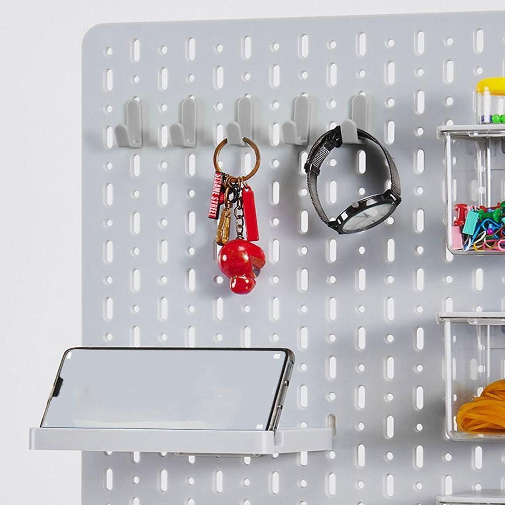 10Pcs Black/White/Grey Peg Board Hook Plastic Storage Rack Utility Hole Board Hook  for Home