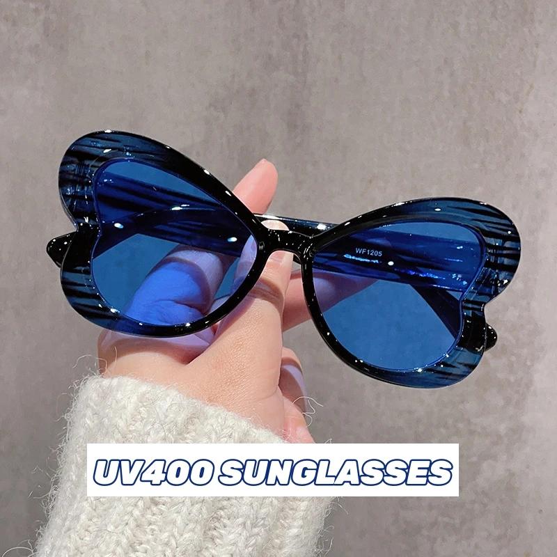 Trendy Party Large Frame Women Sunglasses Dopamine Butterfly Colorful Sunglasses Hip-hop Uv400 Sunscreen Full Frame Sunglasses