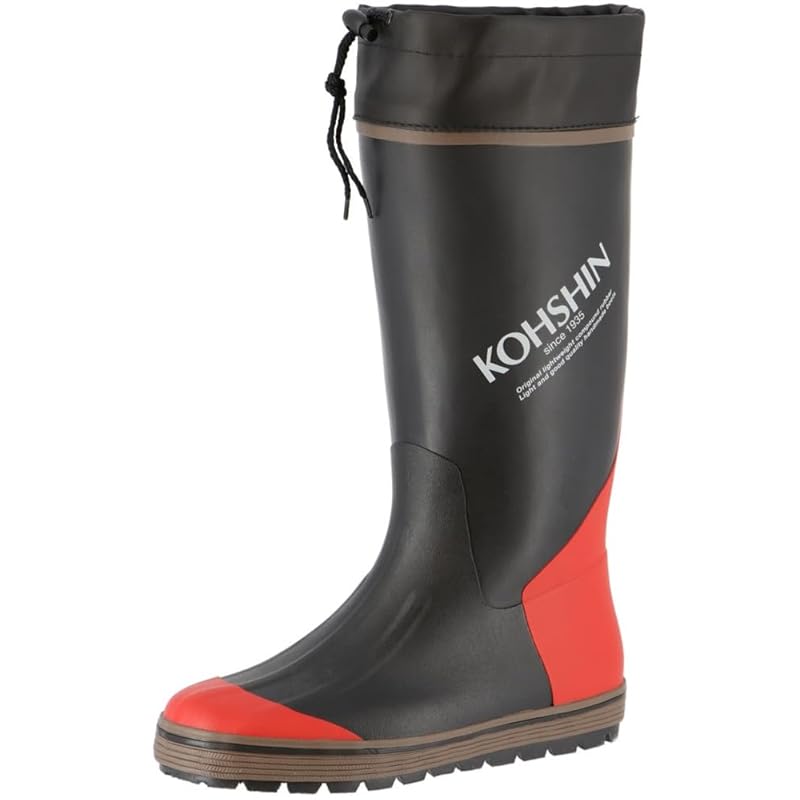 

[Kousin rubber] galoshes rain shoes rain boots safety boots boots lightweight standard Sweat absorption KOHSHIN LM-04 B0042CJ black medium
