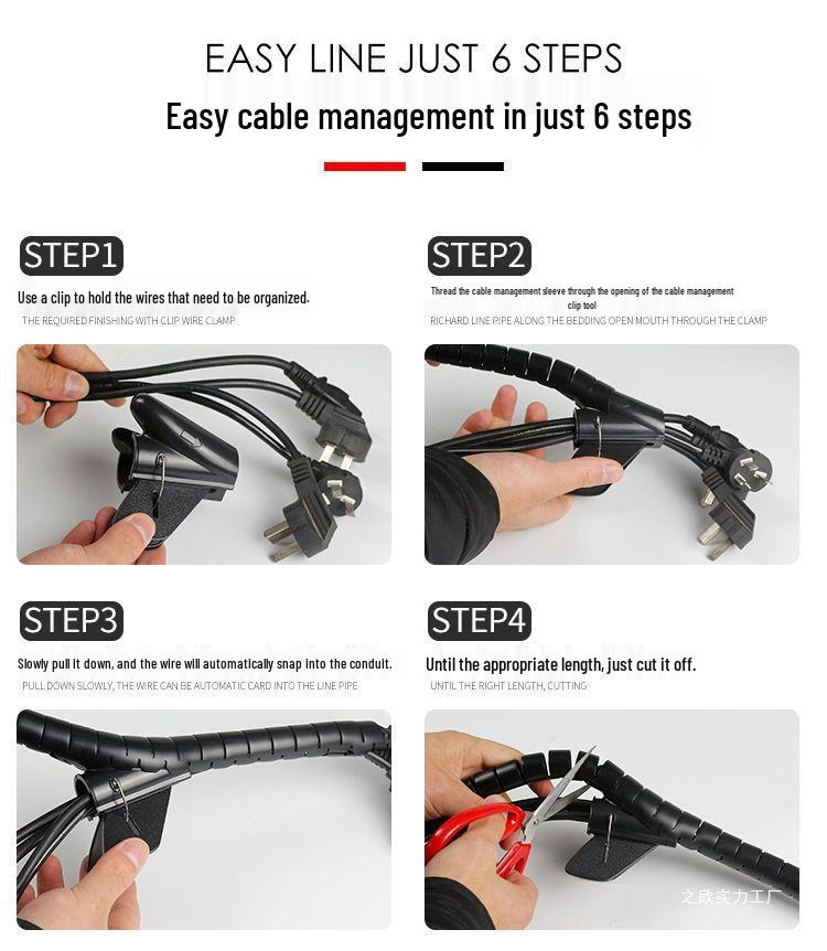 Cable Management Tube for Electric Wires - Soft Wrap for Computer, Monitor, and Power Cords.