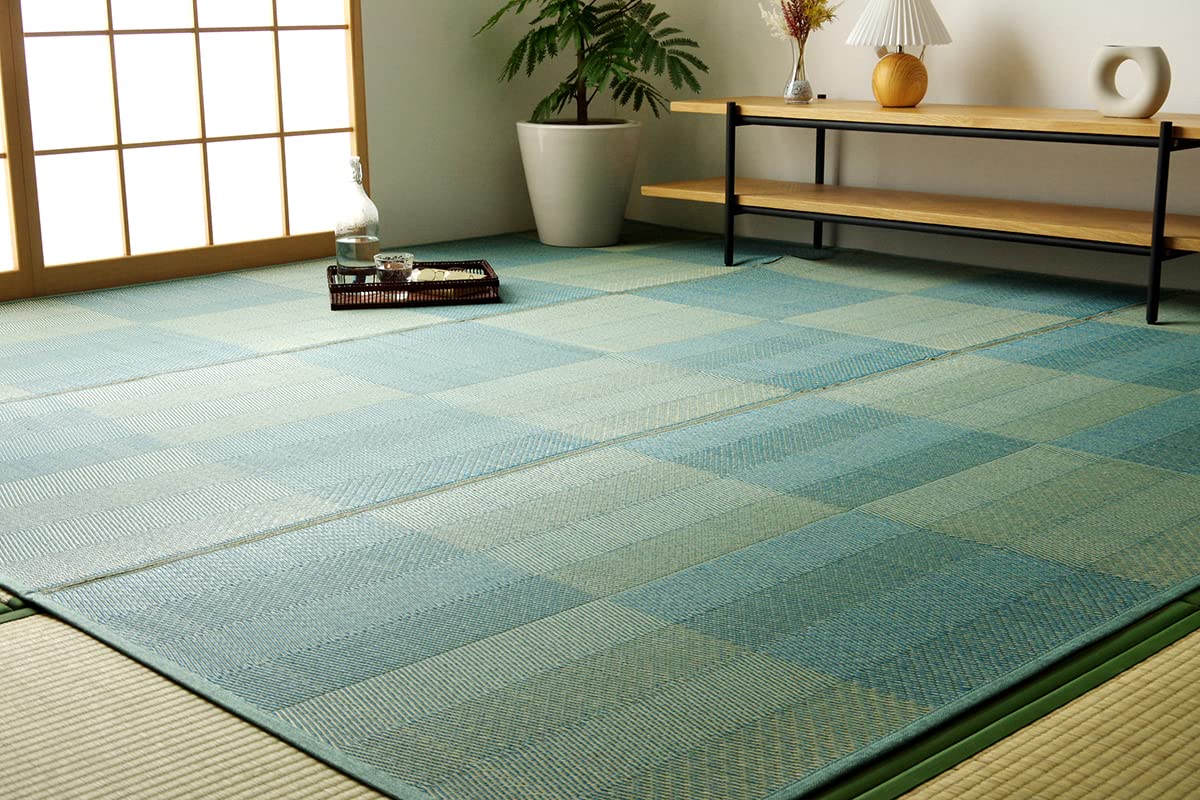 

Ikehiko Corporation Ковер Igusa Rug Rene Lake Blue 255 x 340 см 6 татами между жилыми комплексами Коврик с цветочным узором в клетку Натуральный Простой