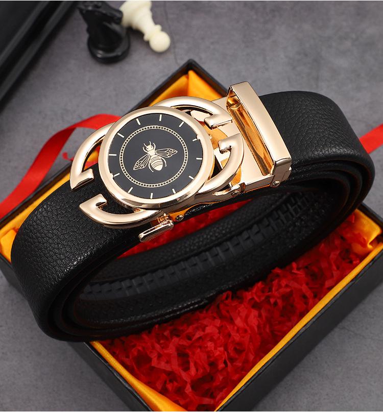 Men's Trendy Automatic Buckle Leather Belt - Versatile, Casual, and Simple Design