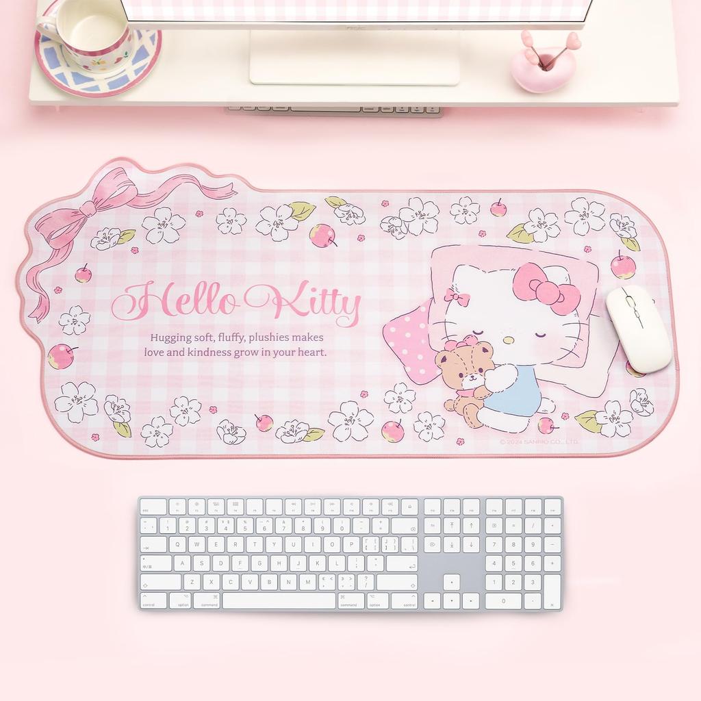 Kuitmor Kawaii Anime Mouse Fofo Mouse Gamer Impermeável Tapete de Mesa para Durável Grande Estendido Mouse Pad com Borda de Fita para Escritório Jogos Tapete FlorGato,