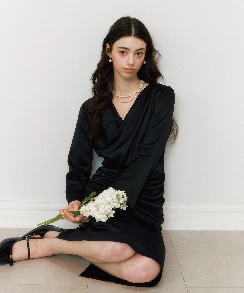 Neimkategoli Yves Draping Shirring Dress_Black
